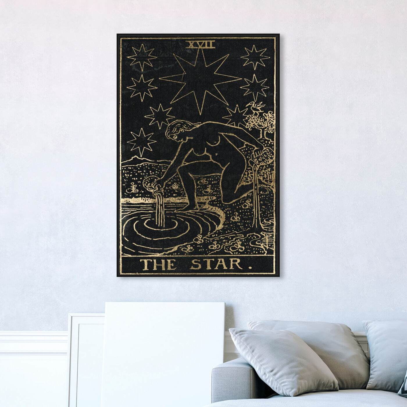 Hanging view of The Star Tarot featuring astronomy and space and zodiac art.