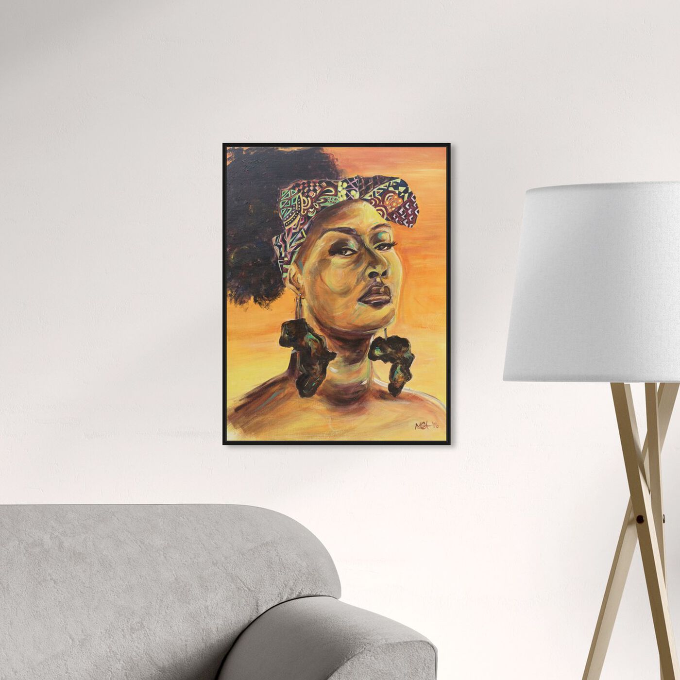 Hanging view of Marissa Anderson - African Pride featuring people and portraits and portraits art.