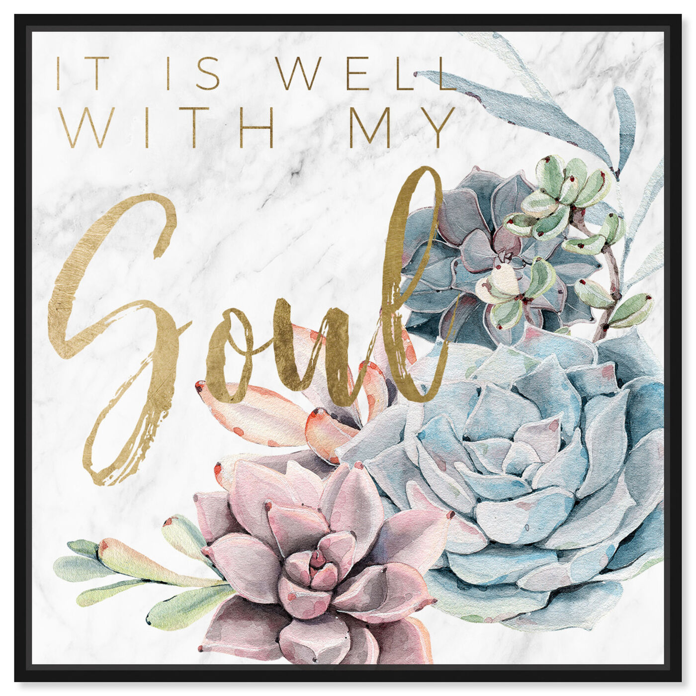 Front view of Well With My Soul featuring typography and quotes and inspirational quotes and sayings art.
