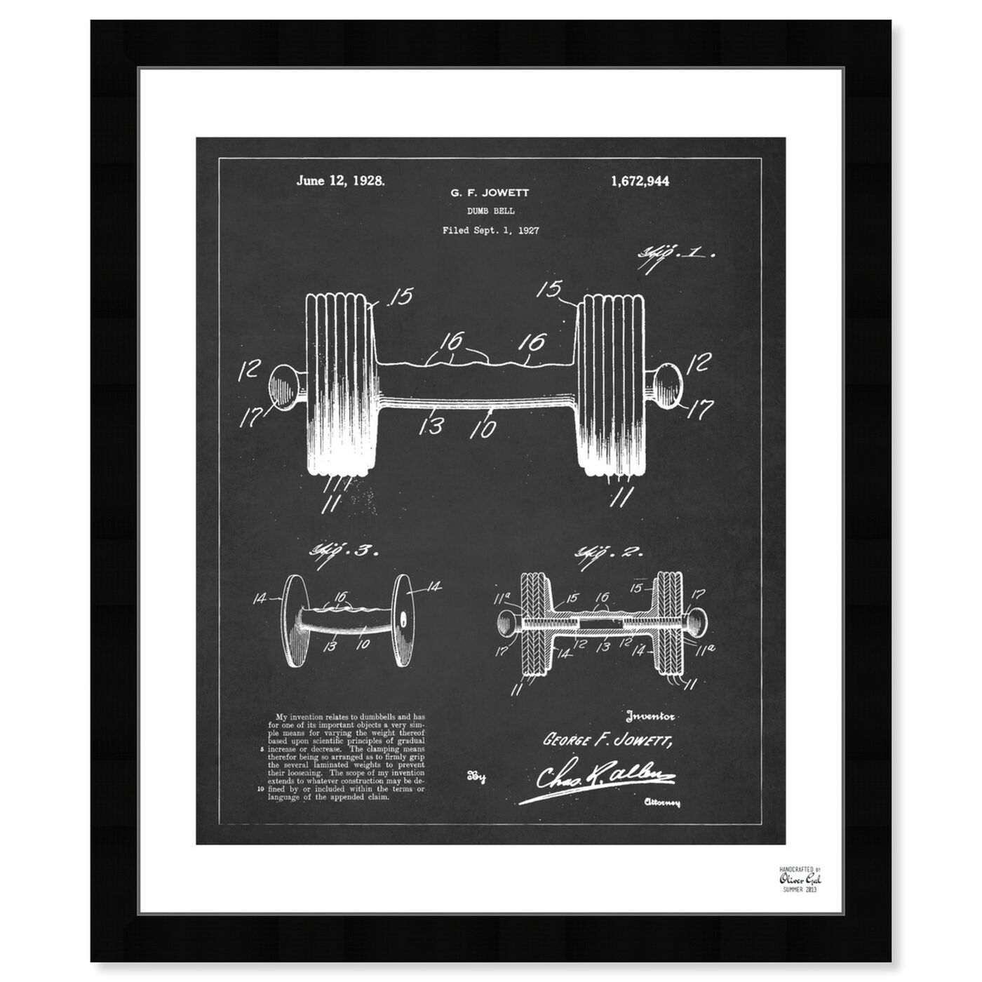 Front view of Dumbbell 1927 featuring sports and teams and weightlifting art.