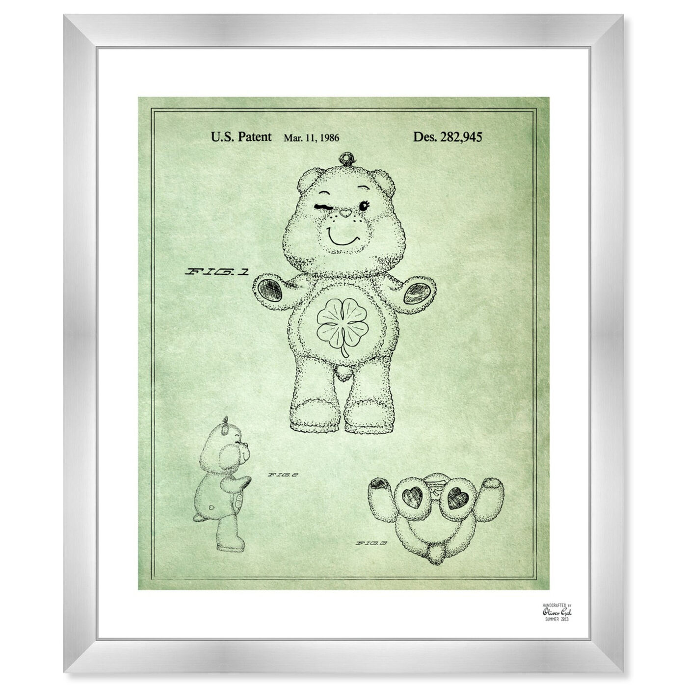 Front view of Carebears - Good Luck Bear 1986 featuring symbols and objects and toys art.