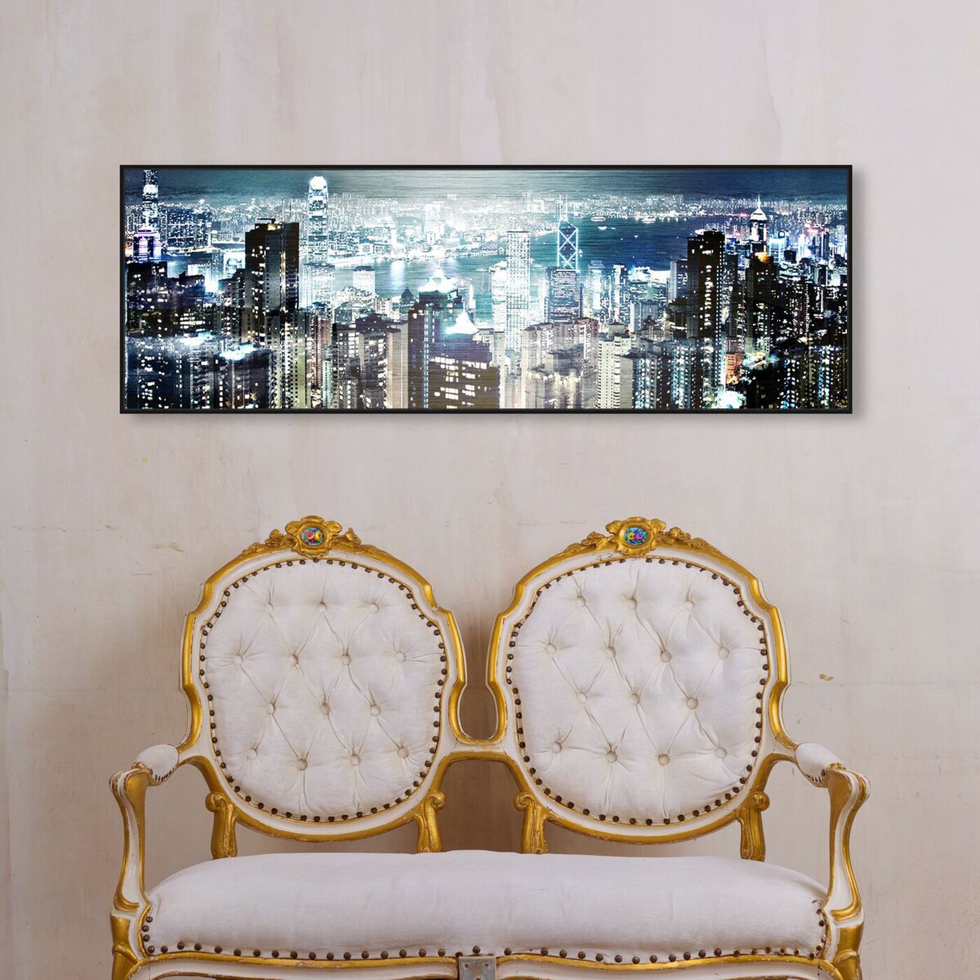Hanging view of City Cosmos I featuring cities and skylines and world skylines art.