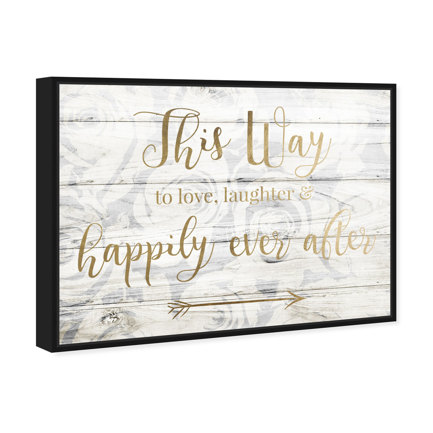Angled view of This Way To Happily Ever After featuring typography and quotes and love quotes and sayings art.