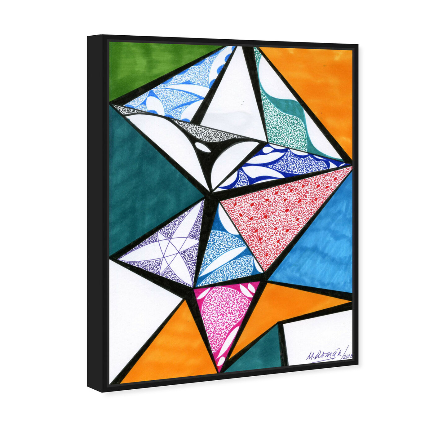 Angled view of Divided featuring abstract and geometric art.