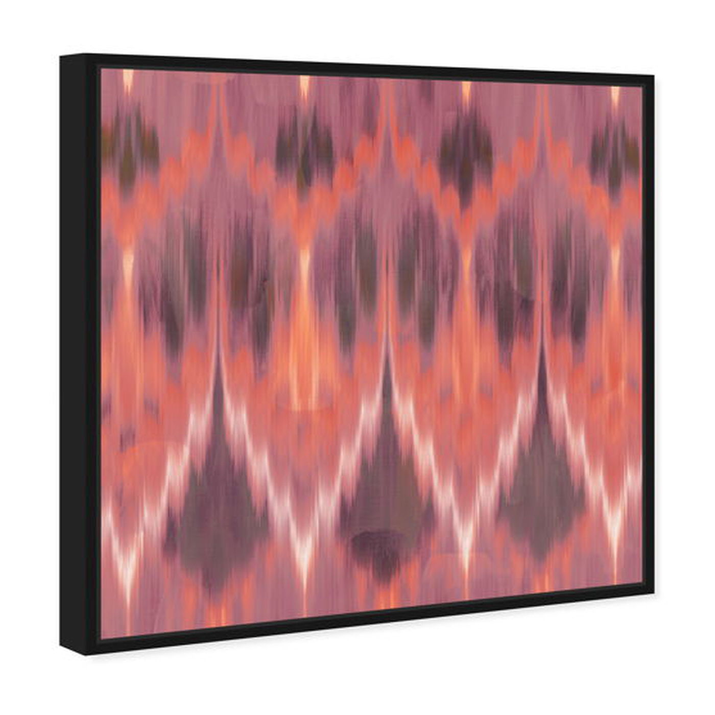 Angled view of Coral Ikat featuring abstract and patterns art.