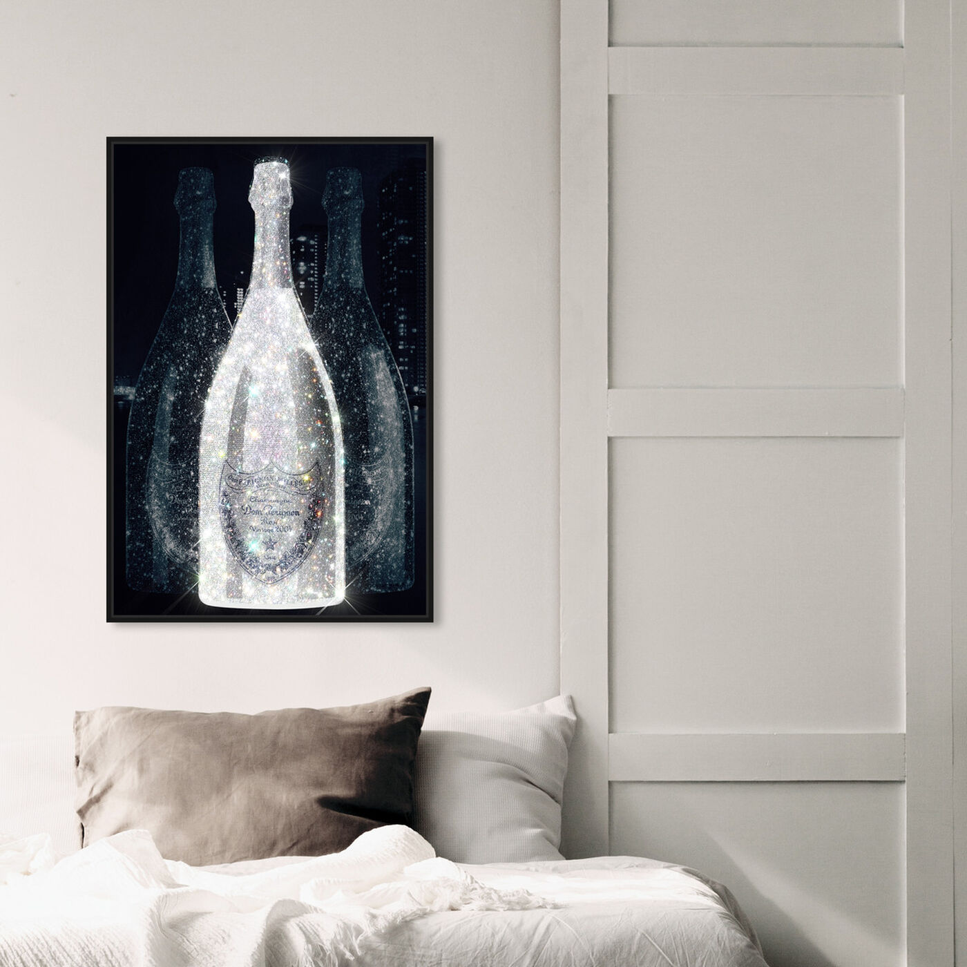 Hanging view of Champagne Queen featuring drinks and spirits and champagne art.