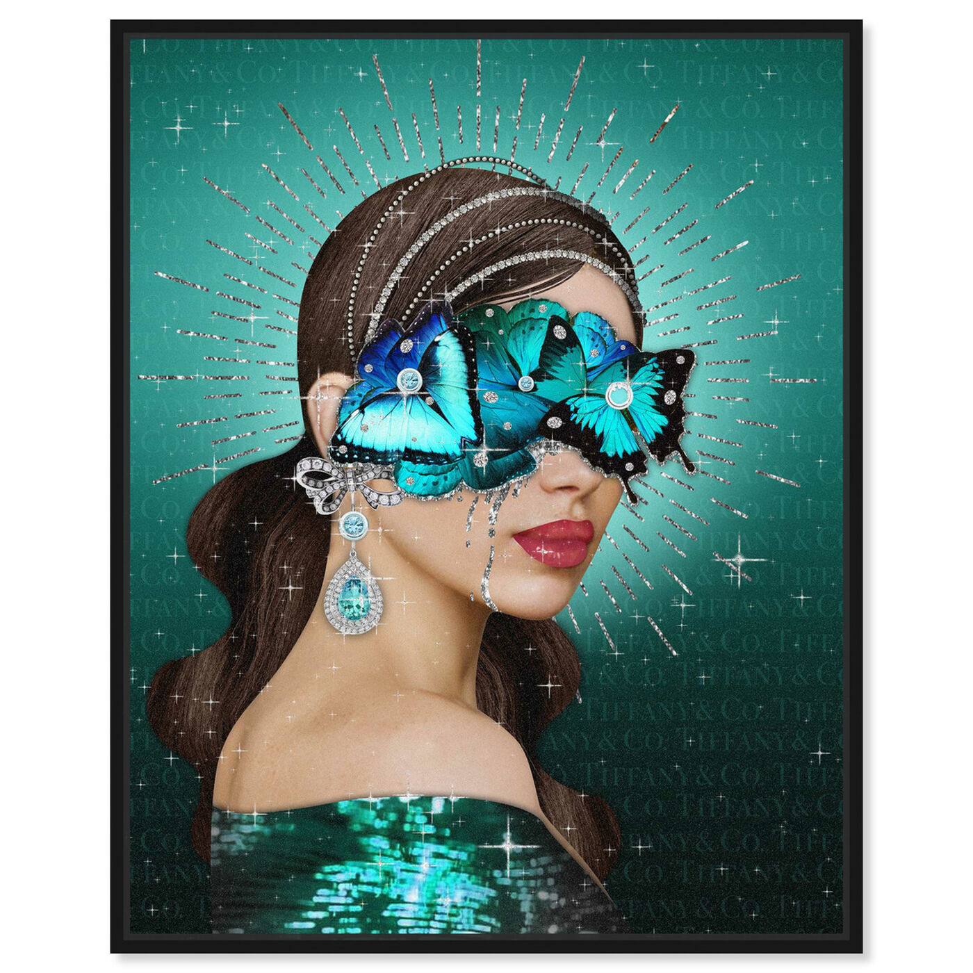 Front view of Turquoise Queen featuring fashion and glam and portraits art.