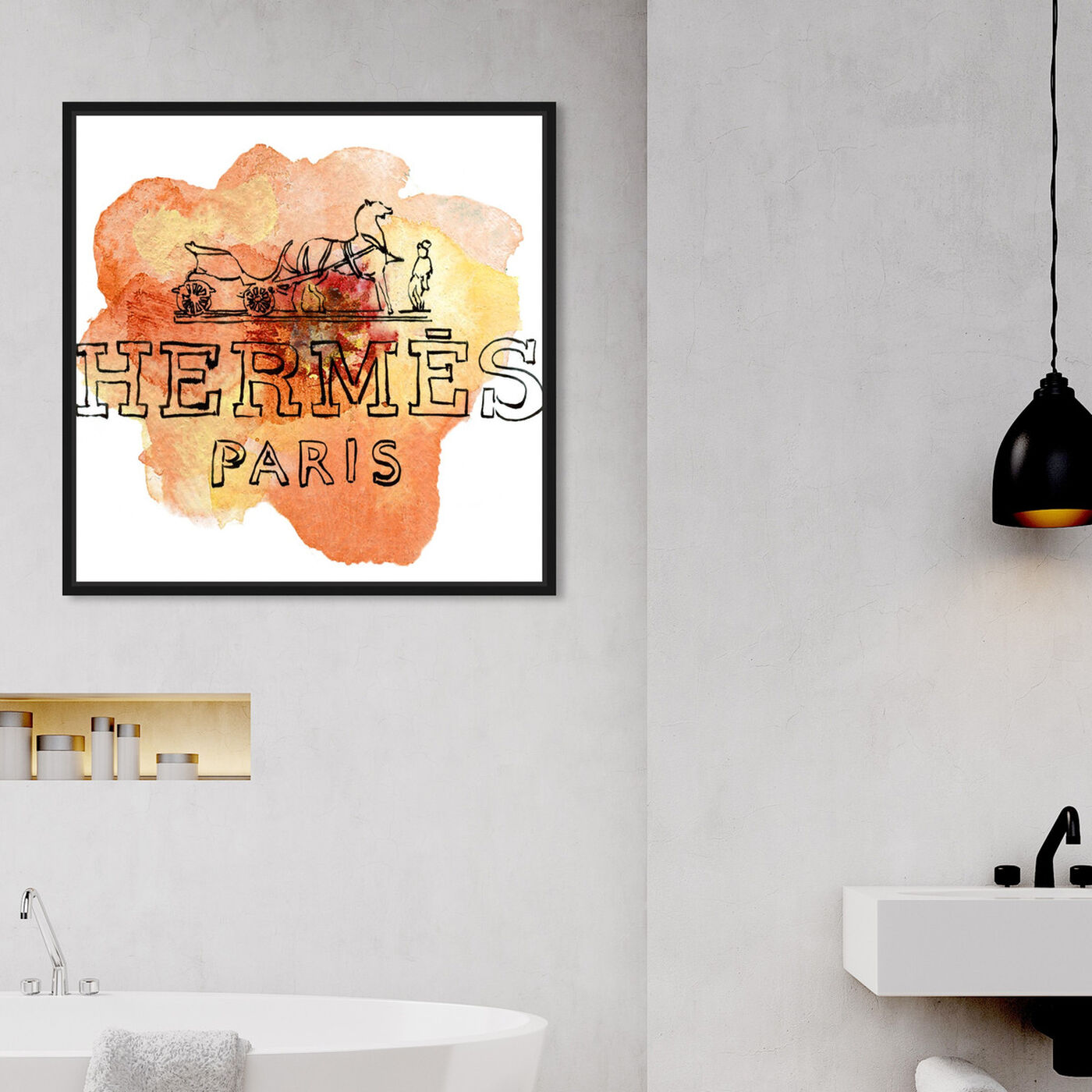 Hanging view of Orange Paris featuring fashion and glam and lifestyle art.