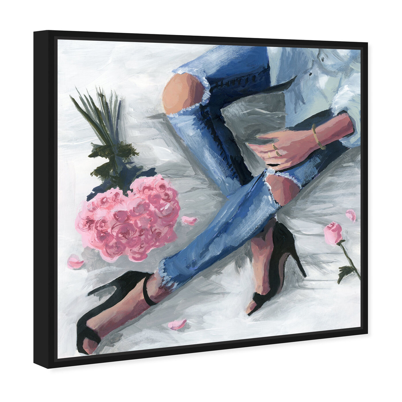 Angled view of Romantic Jeans featuring fashion and glam and outfits art.