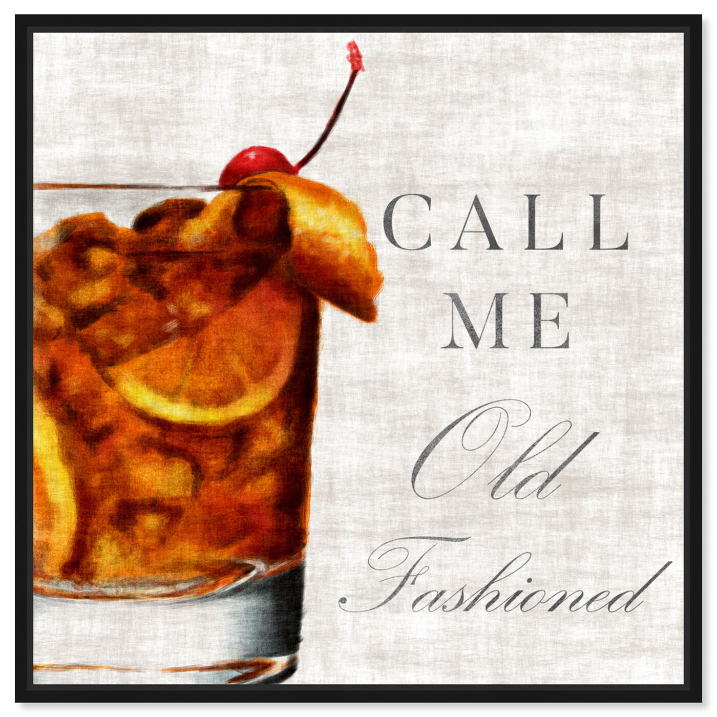 Front view of Call Me Old Fashioned featuring drinks and spirits and liquor art.