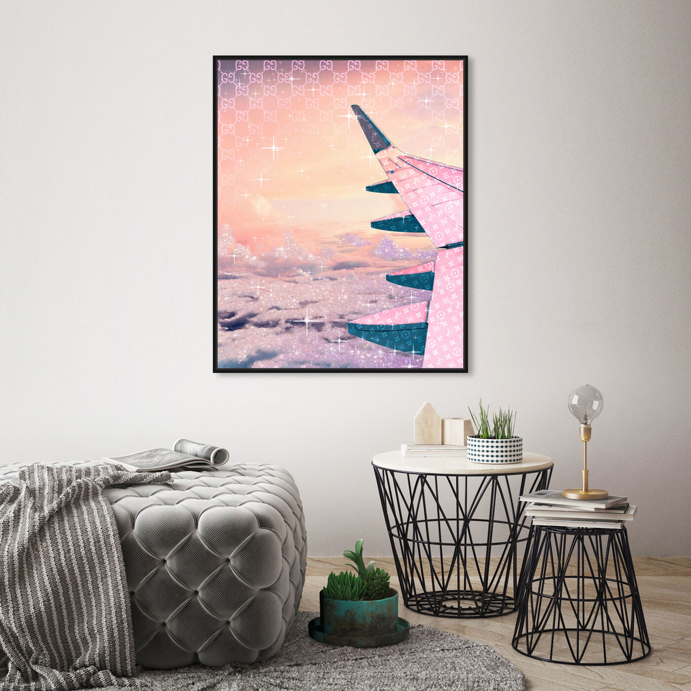 Hanging view of Taupe Horizon featuring transportation and airplanes art.