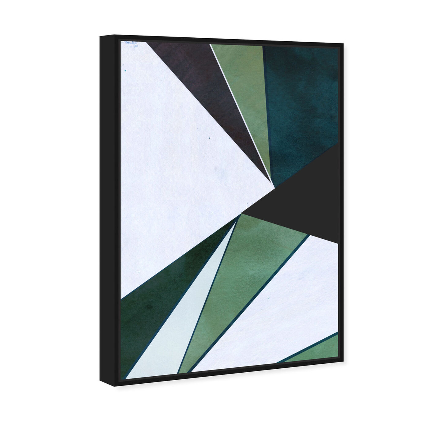 Angled view of Opium Duo featuring abstract and geometric art.