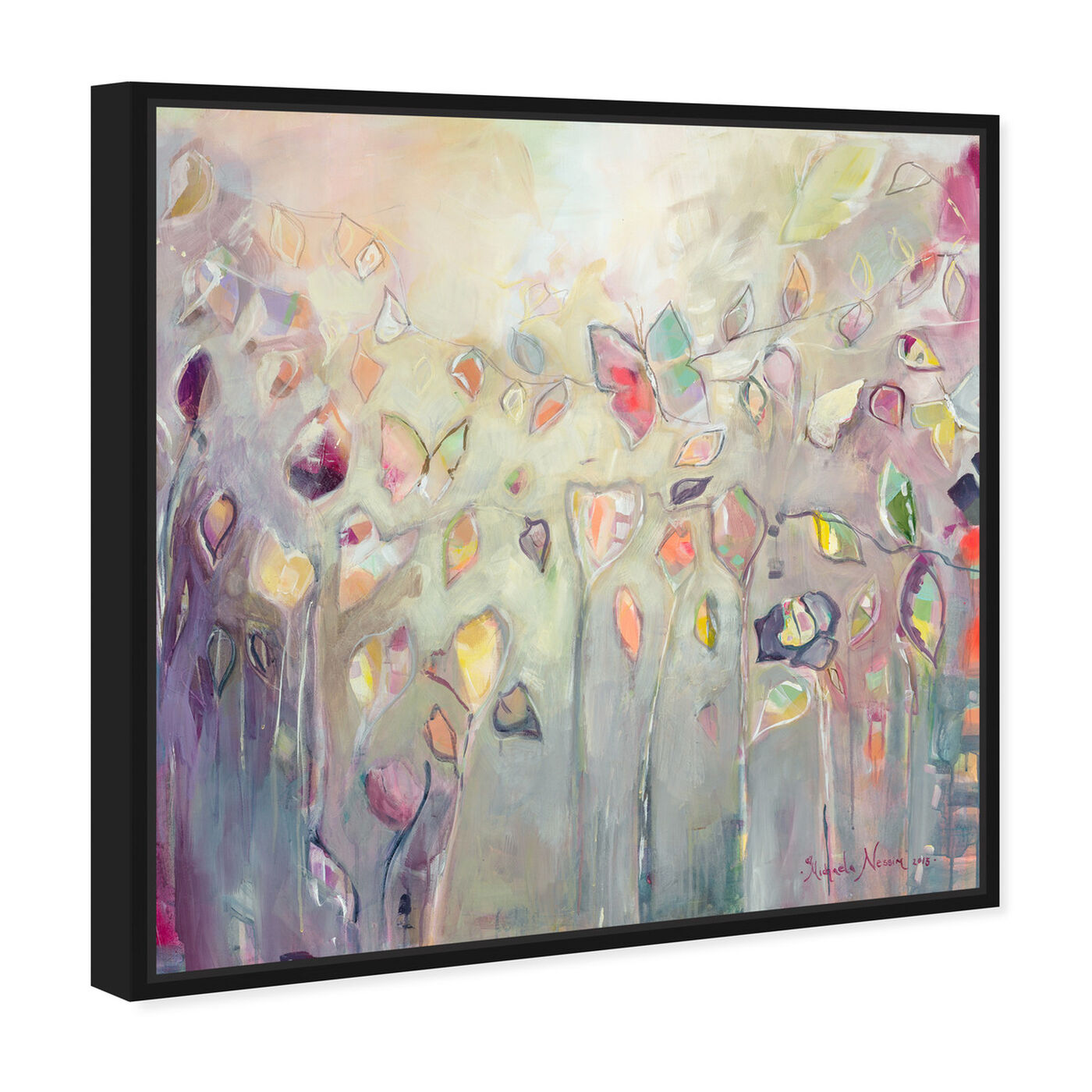 Angled view of Butterfly Dance by Michaela Nessim Canvas Art featuring abstract and paint art.