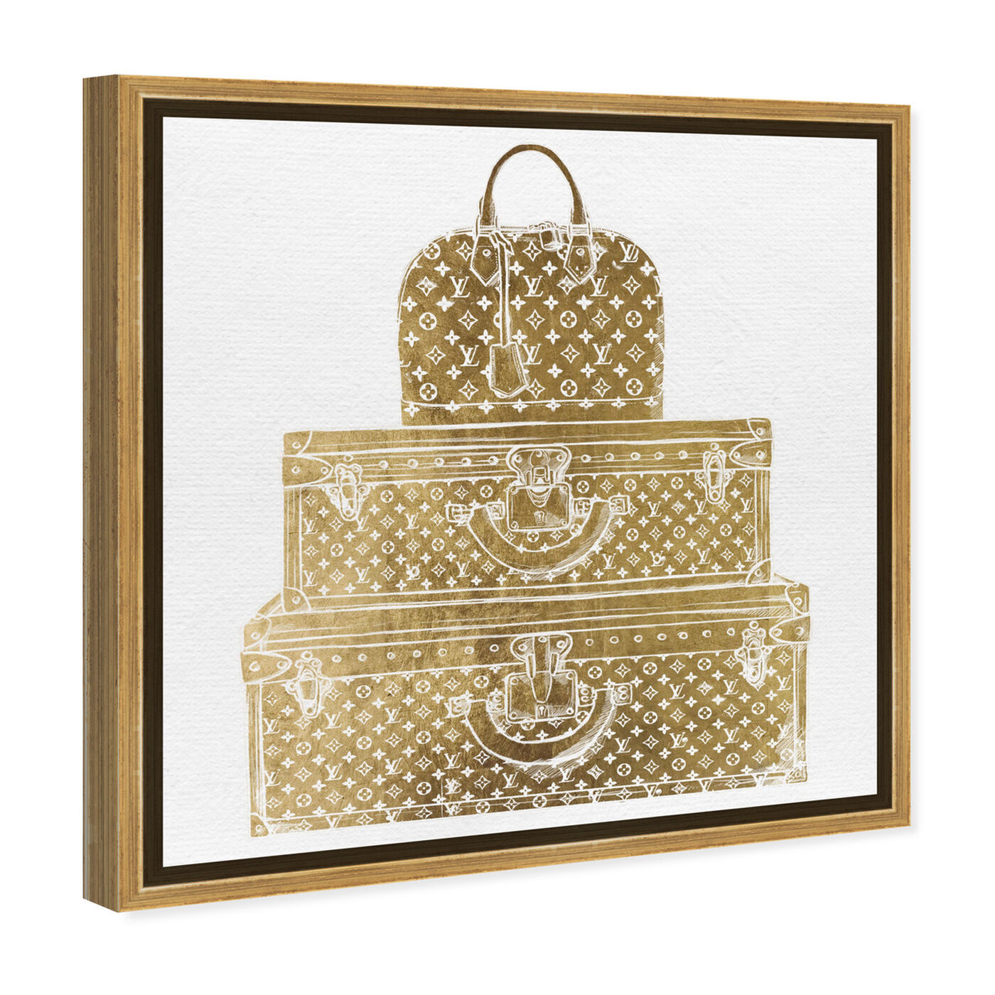 Angled view of Royal Bag and Luggage Gold featuring fashion and glam and travel essentials art.