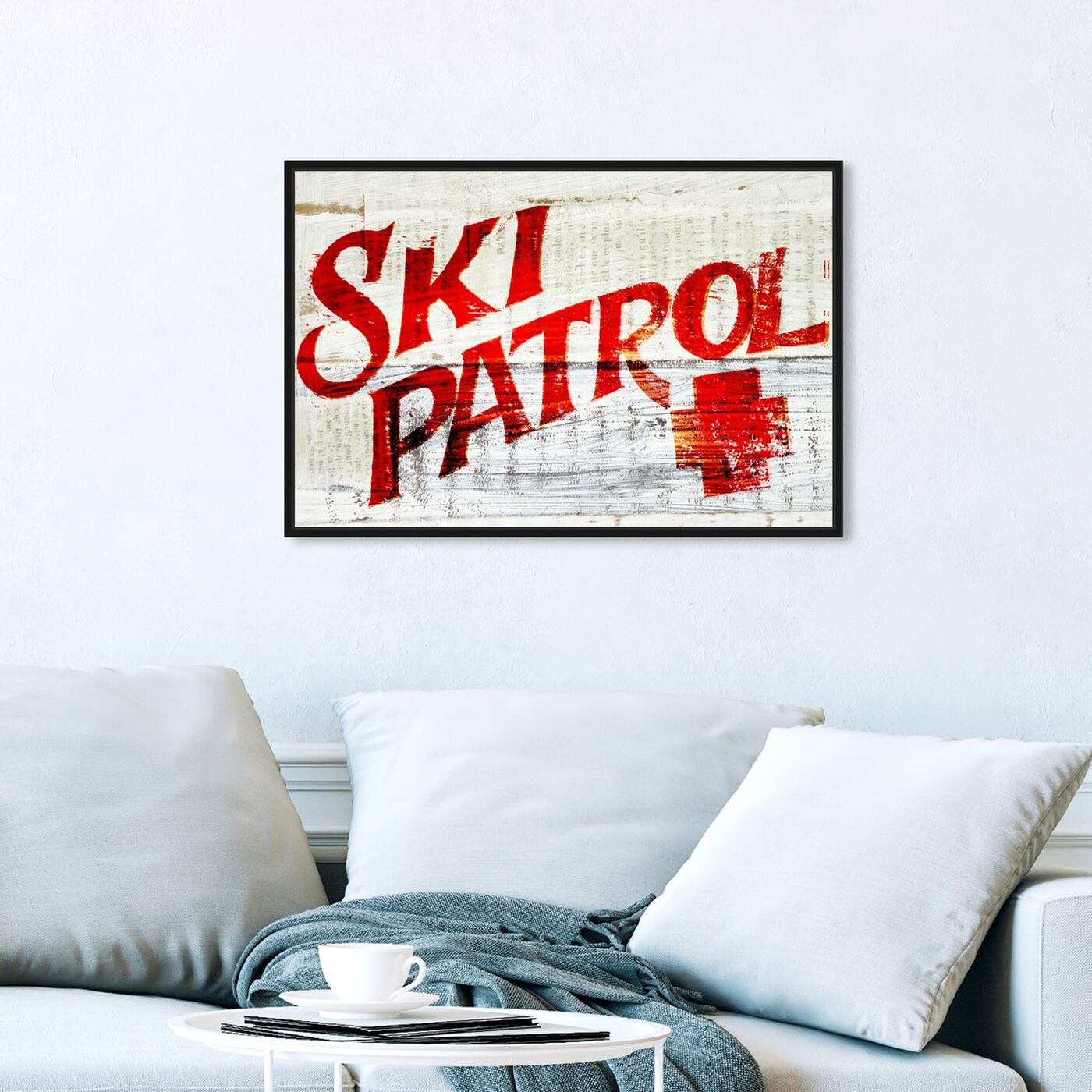 Hanging view of Ski Patrol Vintage featuring advertising and posters art.