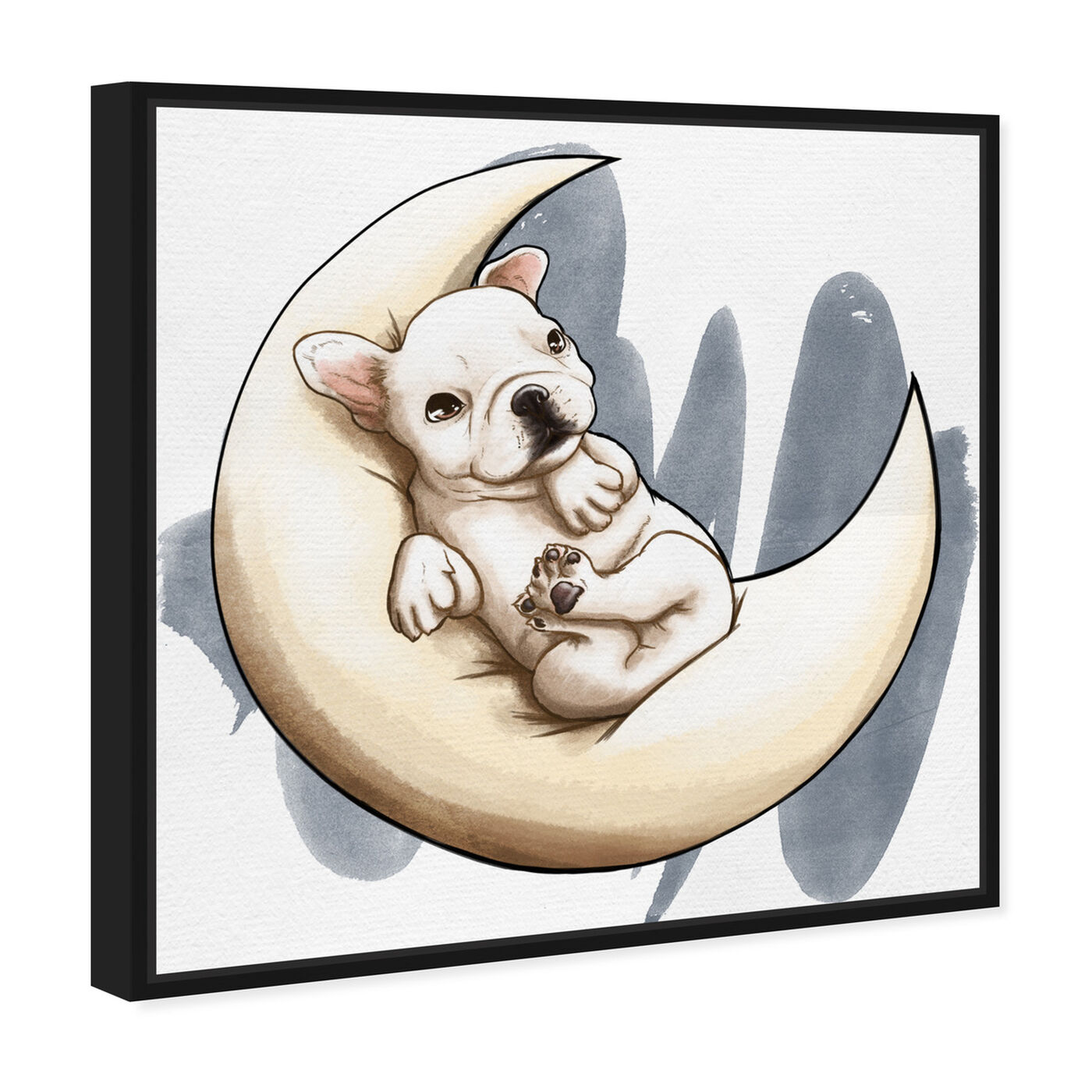 Angled view of Lunar Frenchie featuring animals and dogs and puppies art.