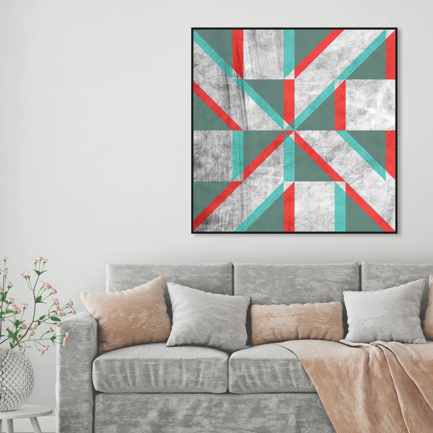 Hanging view of Falling Shape featuring abstract and geometric art.