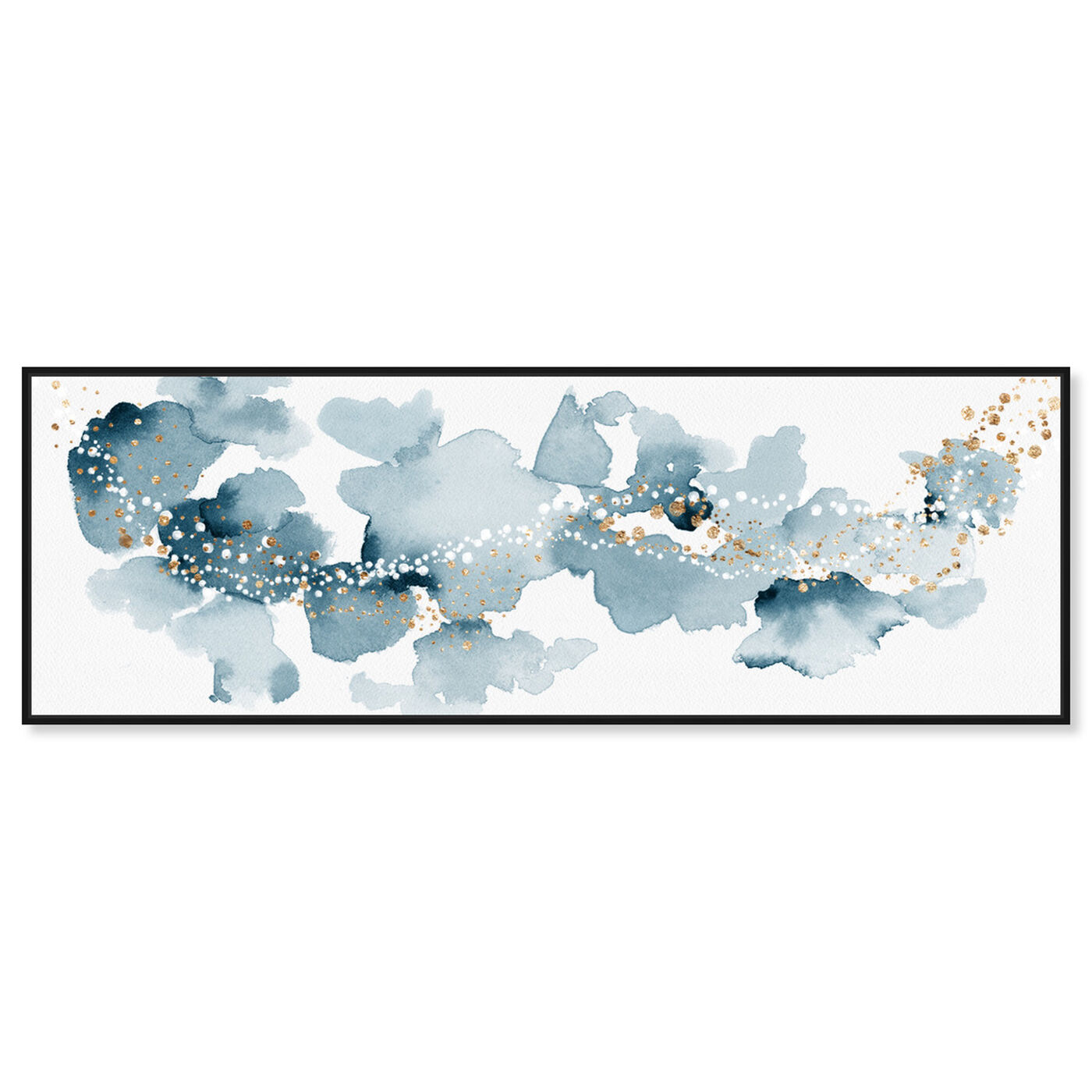 Front view of Blue Cloud Sky featuring abstract and watercolor art.
