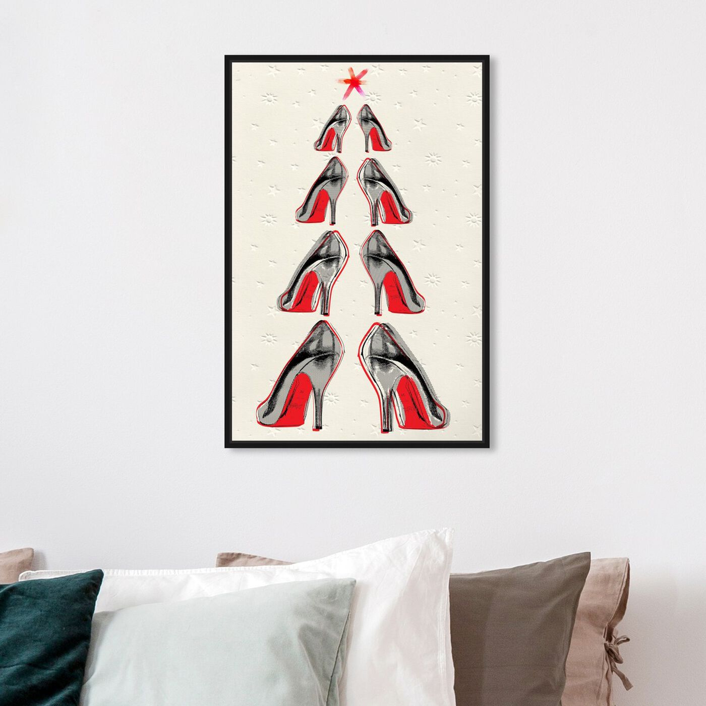 Hanging view of Christmas Tree 2013 featuring fashion and glam and shoes art.