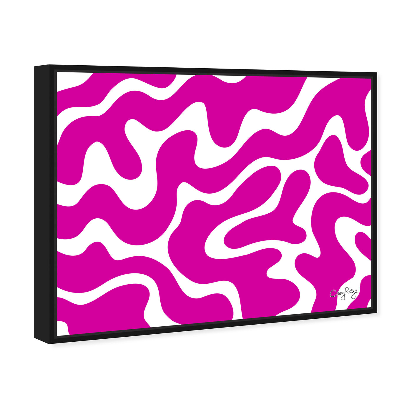 Angled view of Corey Paige - Pink Abstract II  featuring abstract and shapes art.