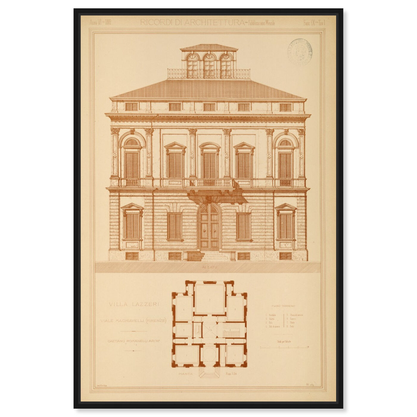 Front view of Villa Lazzeri - The Art Cabinet featuring architecture and buildings and structures art.
