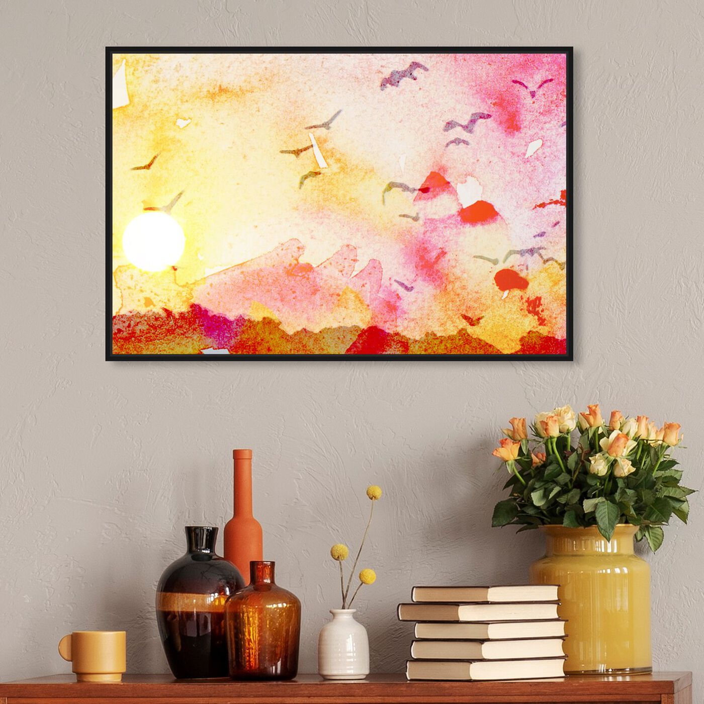 Hanging view of Estepa De California featuring abstract and watercolor art.