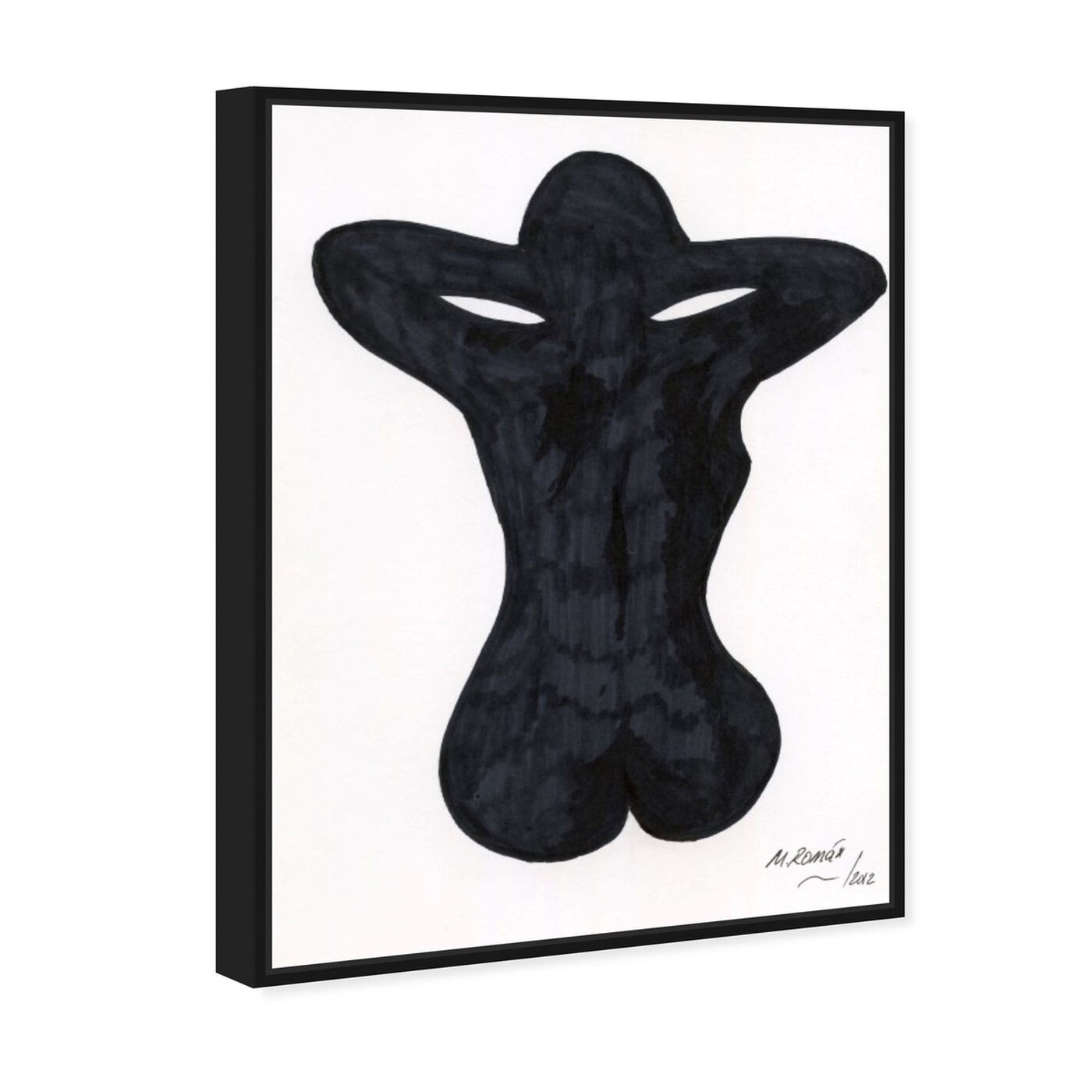 Angled view of Femme in Black featuring people and portraits and silhouettes art.