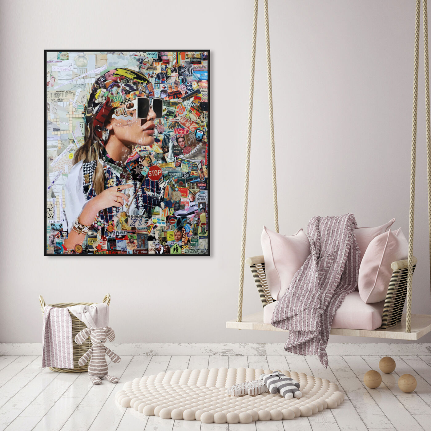 Hanging view of Katy Hirschfeld - Midtown Shades featuring fashion and glam and portraits art.