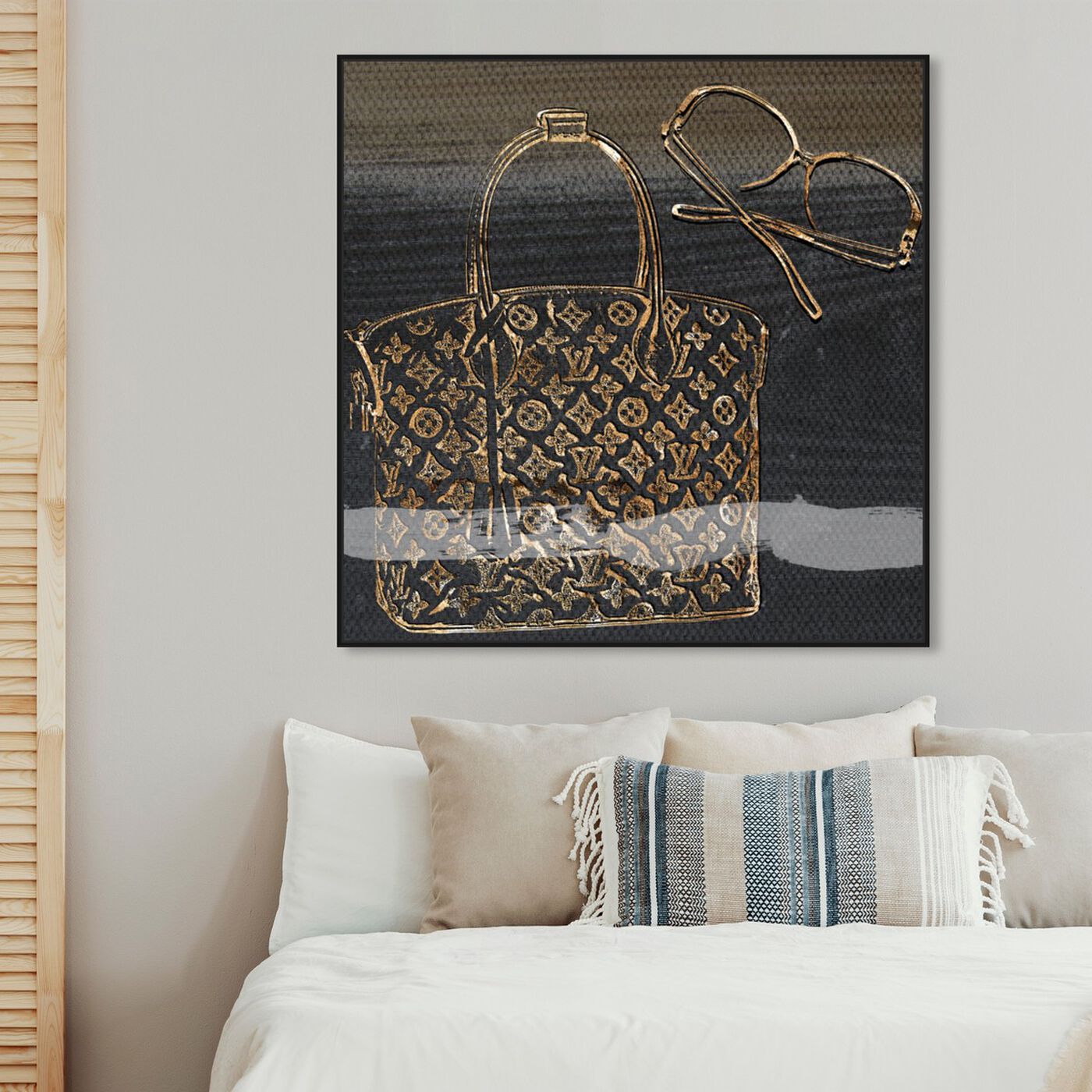 Hanging view of Luxe Musts featuring fashion and glam and handbags art.