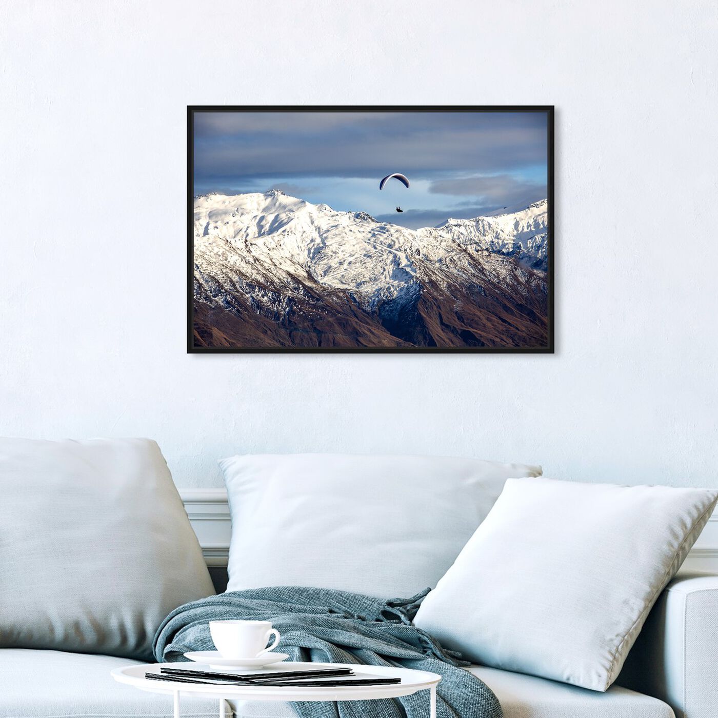 Hanging view of Curro Cardenal - Paragliding Free featuring nature and landscape and mountains art.