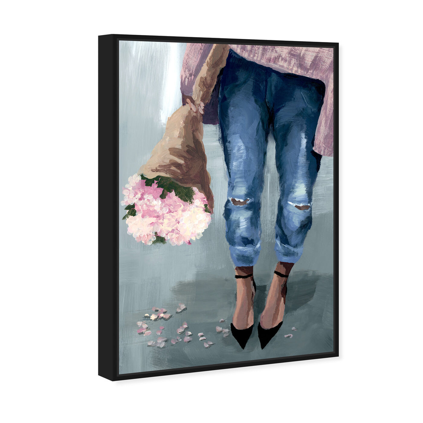 Angled view of Falling Flowers featuring floral and botanical and florals art.