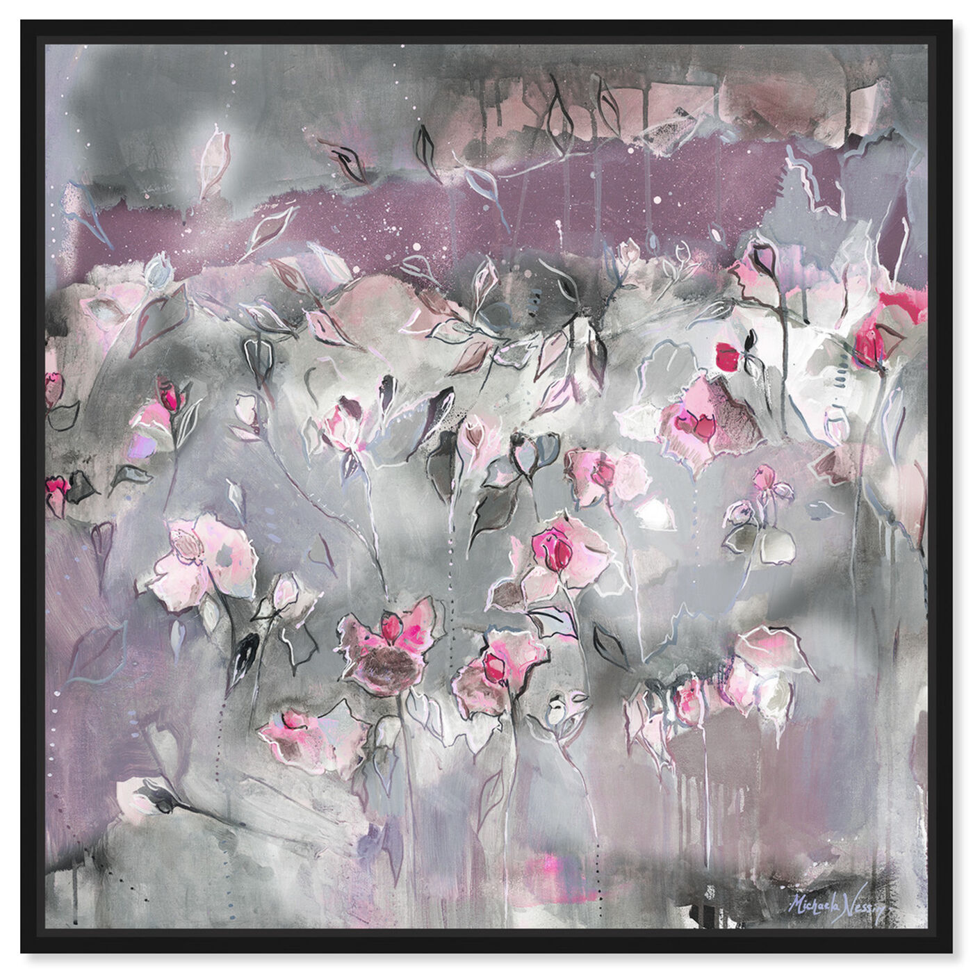 Front view of Subtle Radiance Light by Michaela Nessim featuring abstract and flowers art.