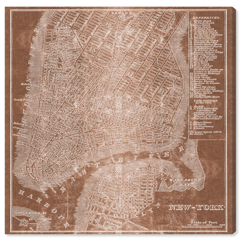 New York Map Copper