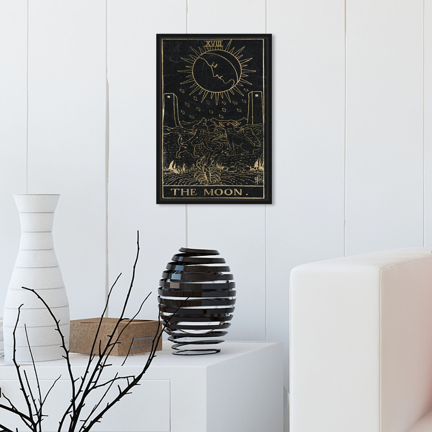 Hanging view of The Moon Tarot featuring spiritual and religious and astrology art.