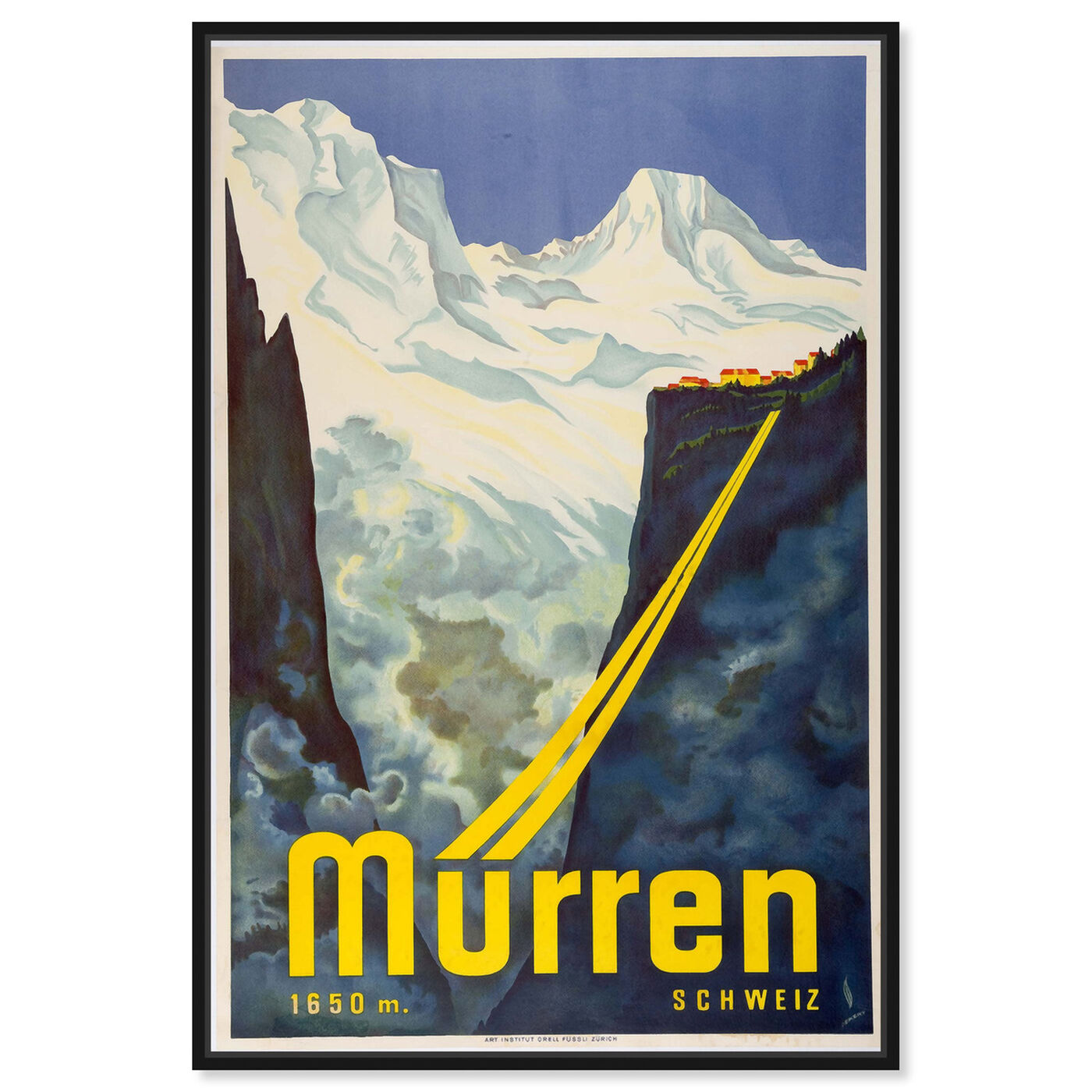 Front view of Murren Ski featuring advertising and posters art.