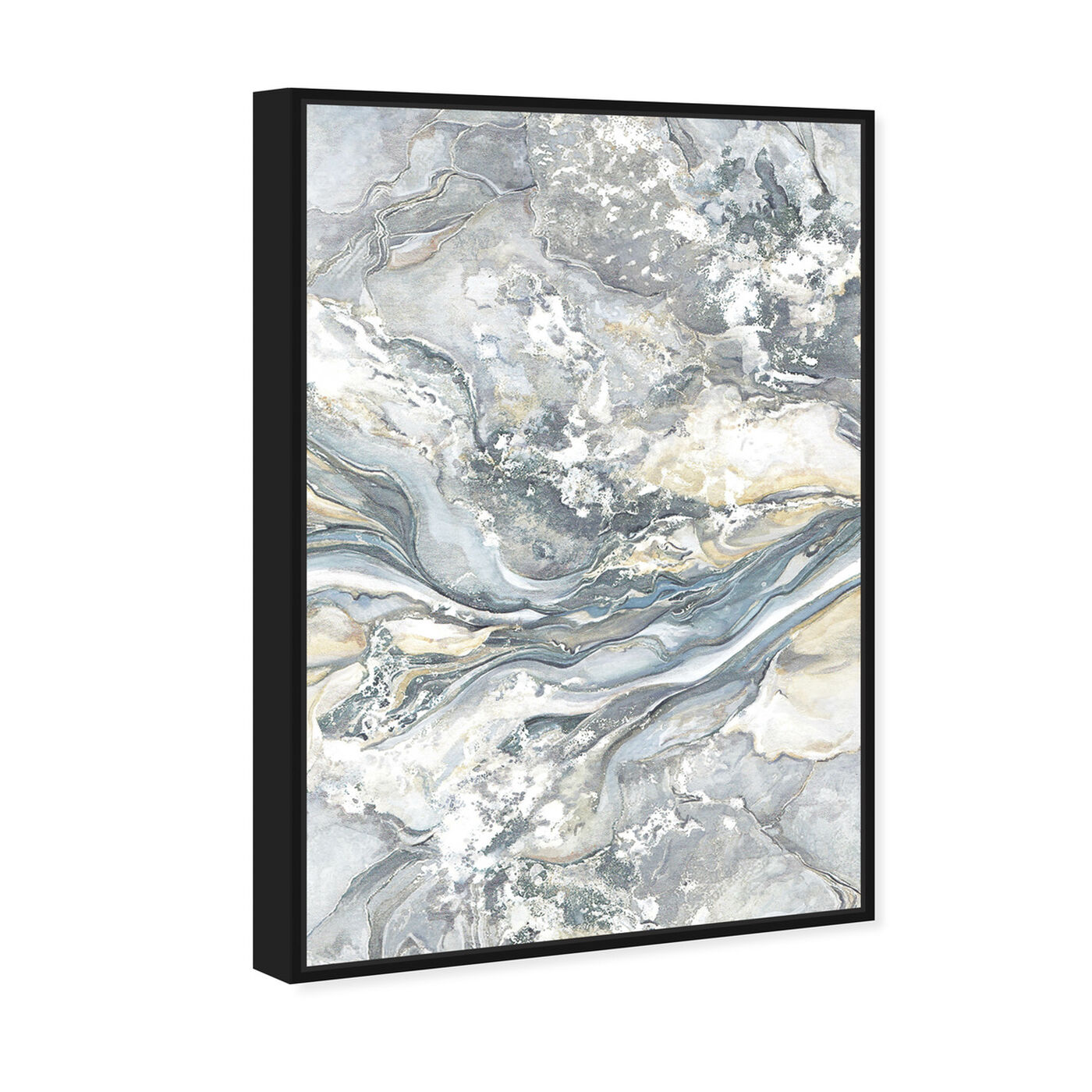 Angled view of Soft Grey Shadows I featuring abstract and textures art.