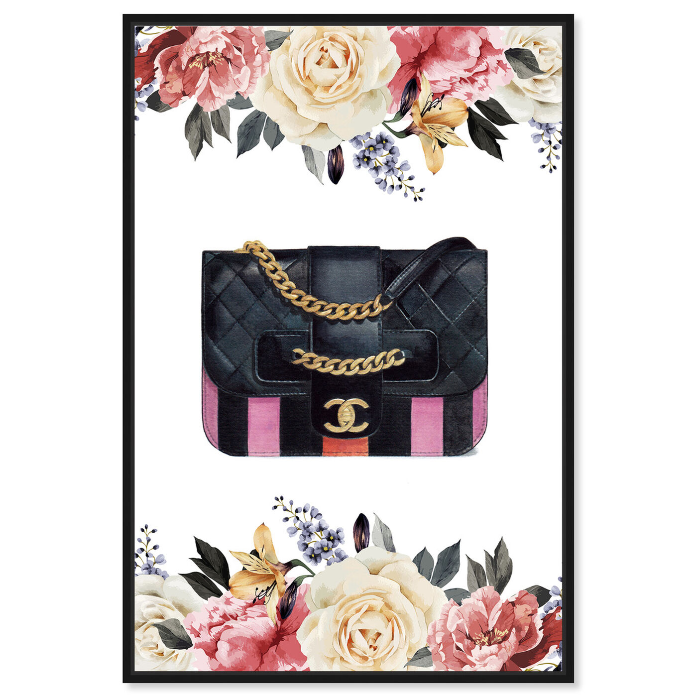 Front view of Doll Memories - Flower Party Bag featuring fashion and glam and handbags art.