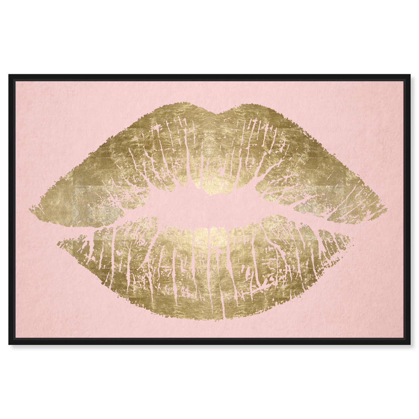 Front view of Solid Kiss Blush and Gold featuring fashion and glam and lips art.