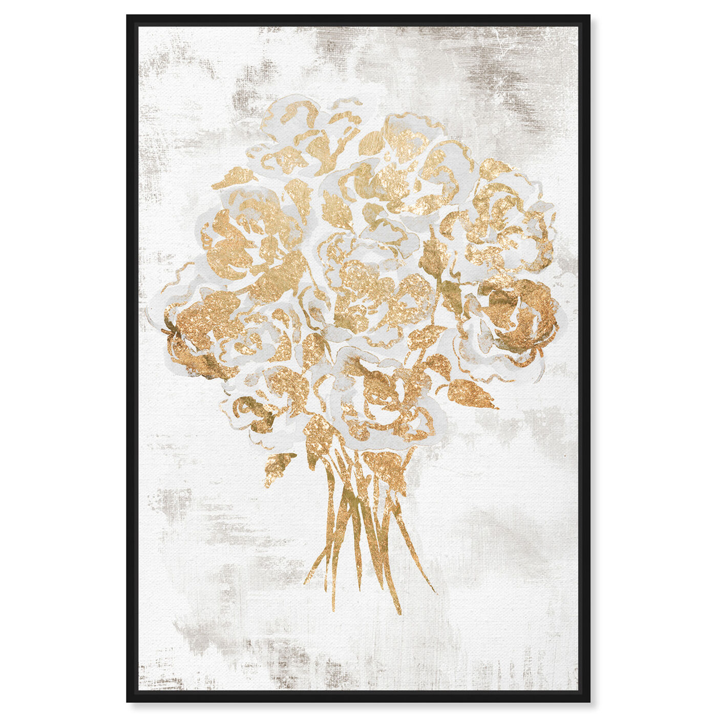 Front view of Gold Foil Bouquet featuring floral and botanical and florals art.