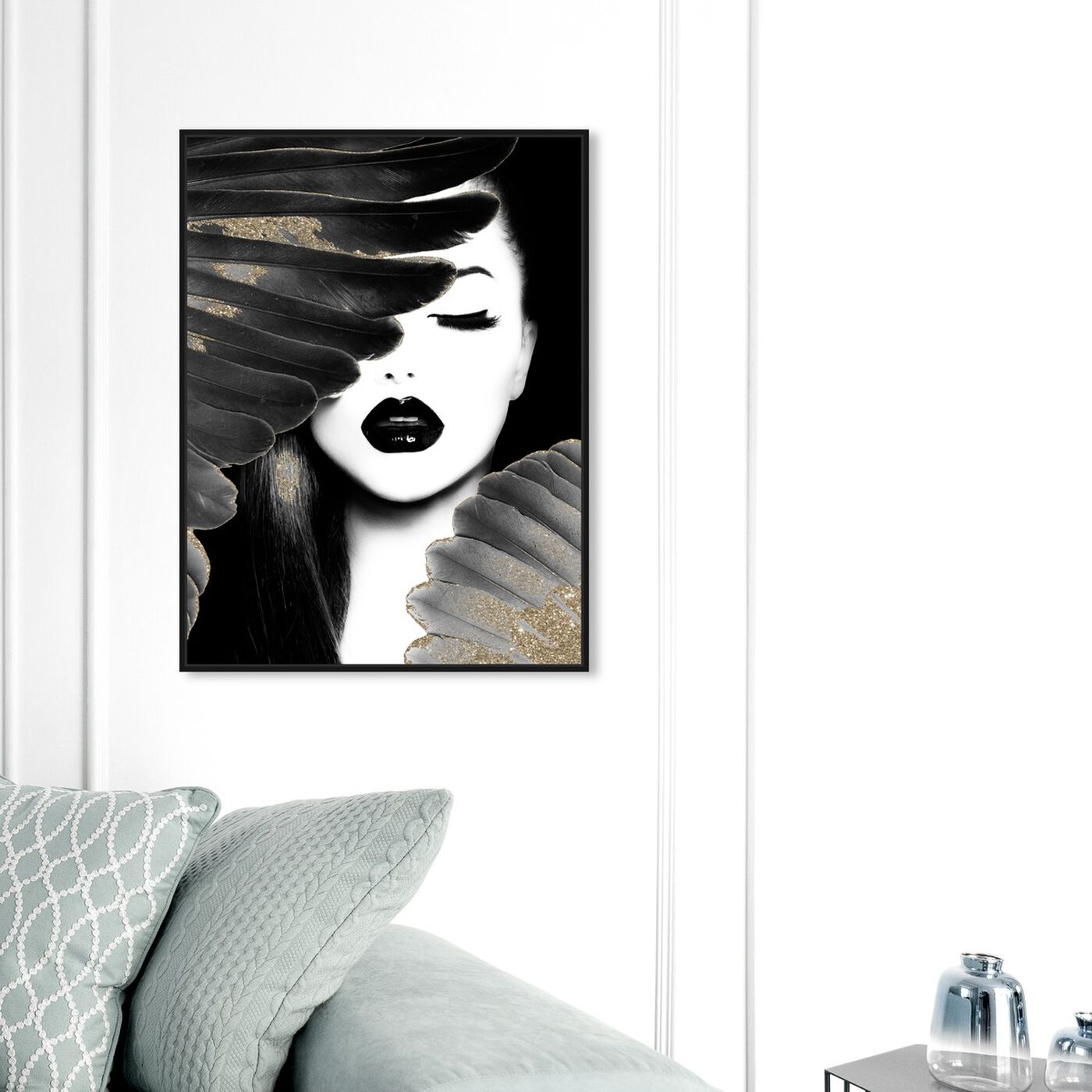 Hanging view of Dutchess and Angel featuring fashion and glam and portraits art.