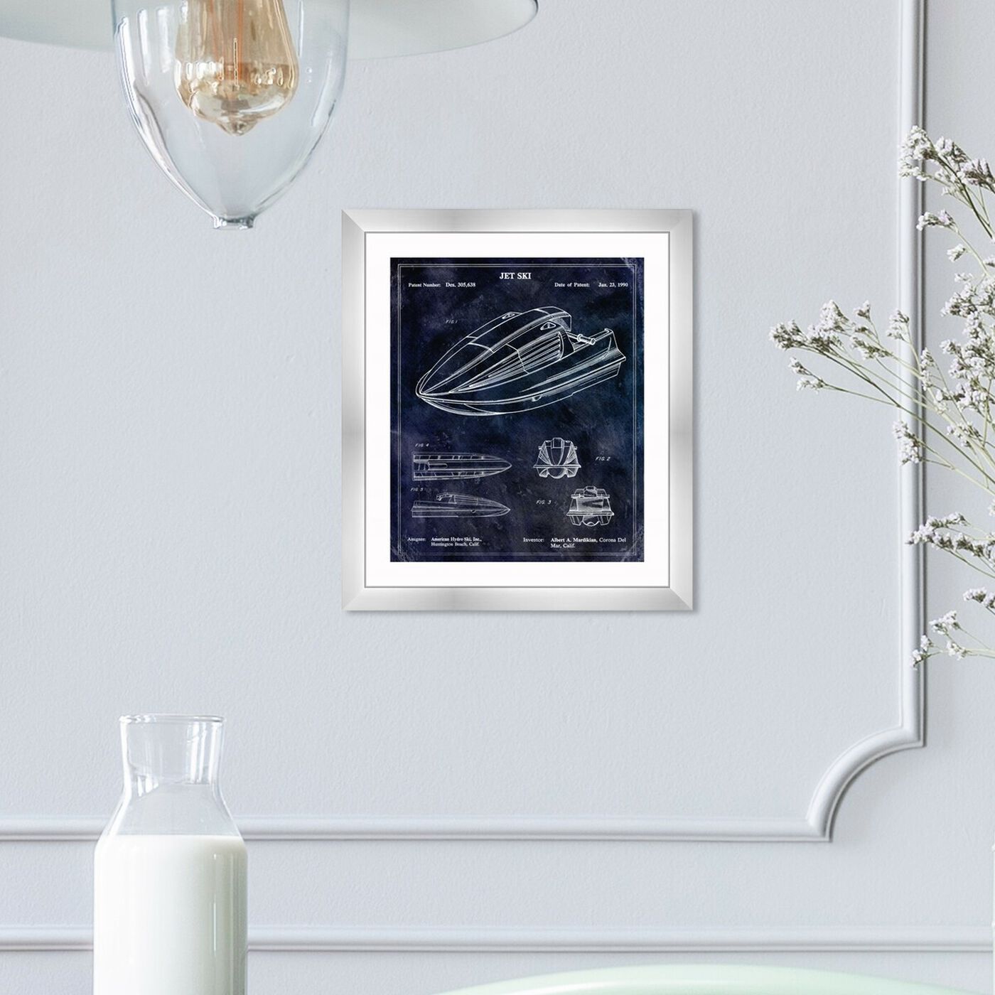 Hanging view of Jet Ski 1990 featuring transportation and military transportation art.