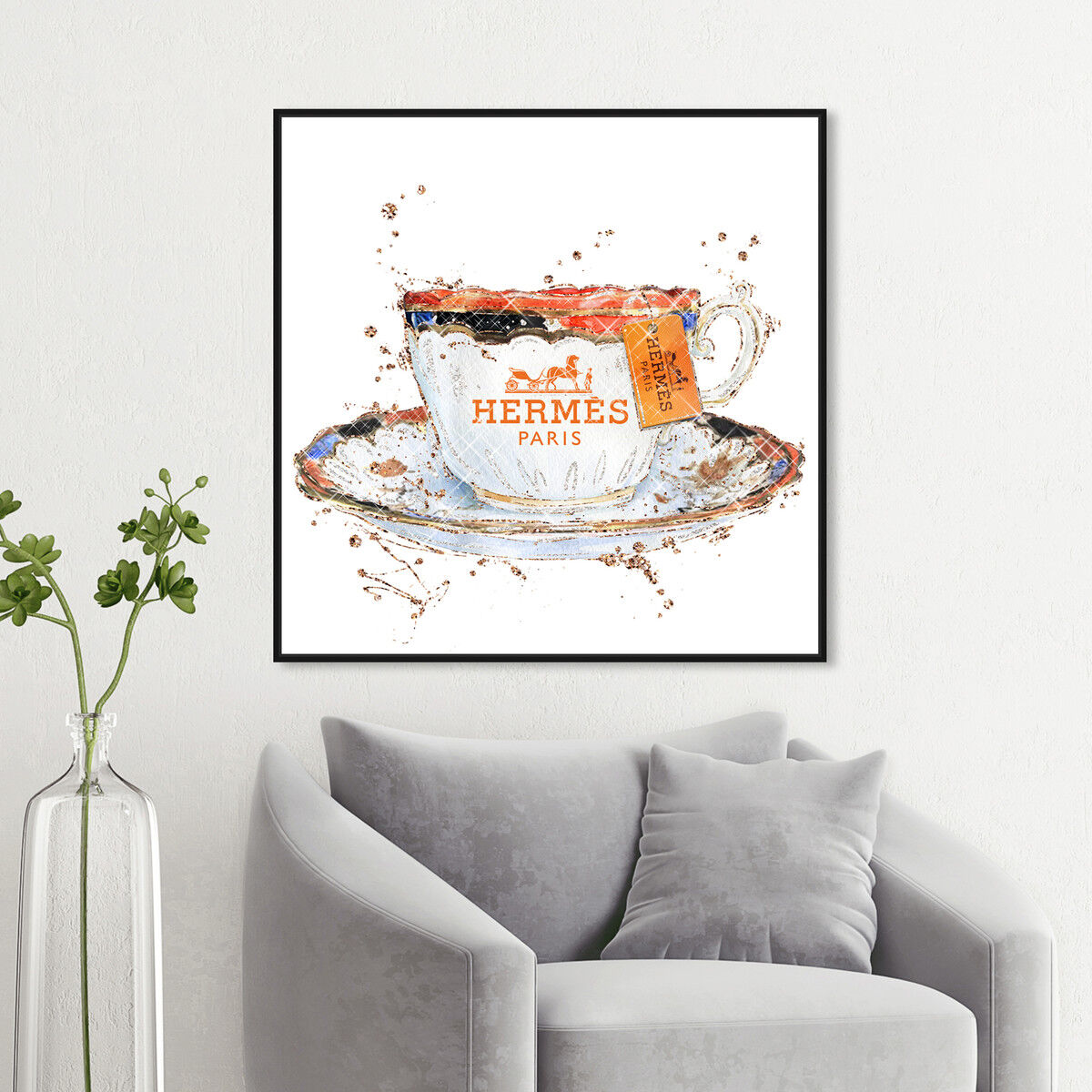 Orange Caramel Tea Cup | Wall Art by Oliver Gal