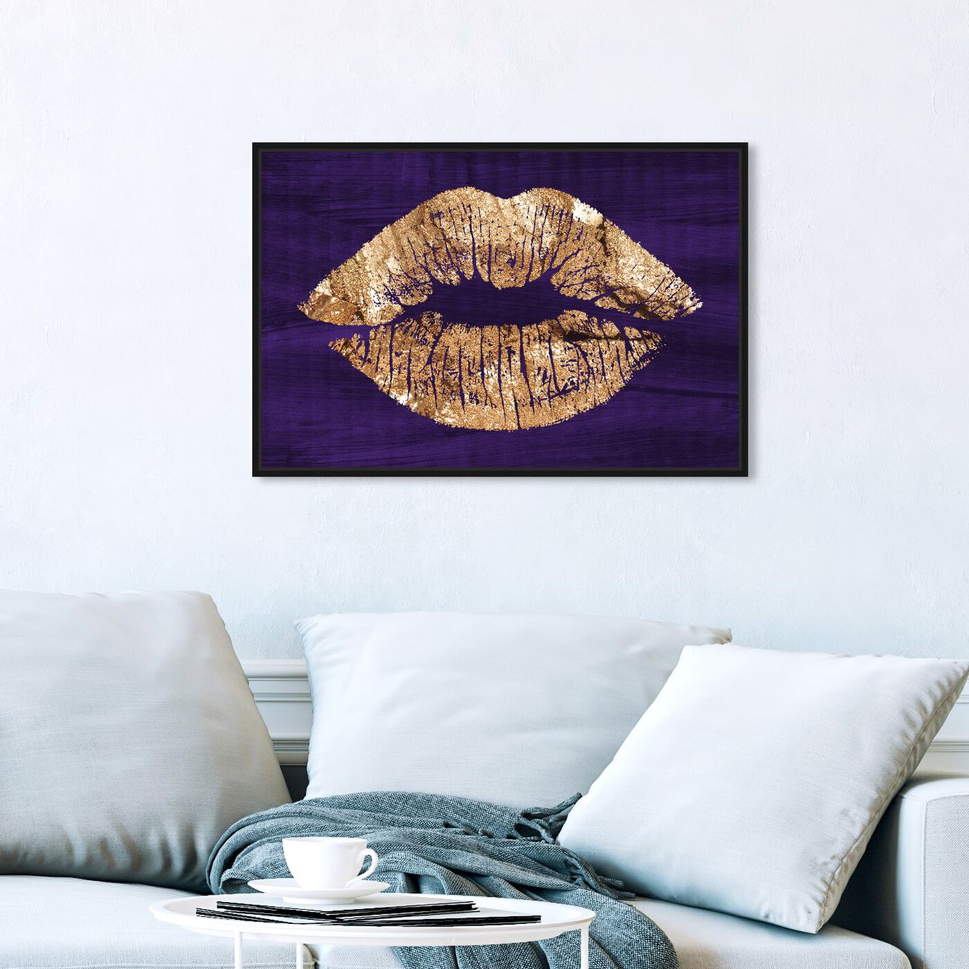 Hanging view of Solid Kiss Violet featuring fashion and glam and lips art.