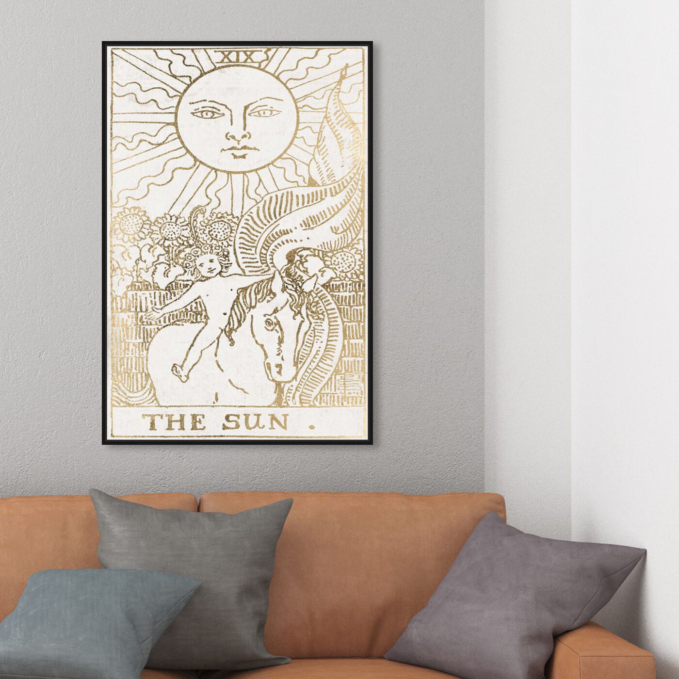 Hanging view of The Sun Tarot Luxe featuring astronomy and space and zodiac art.