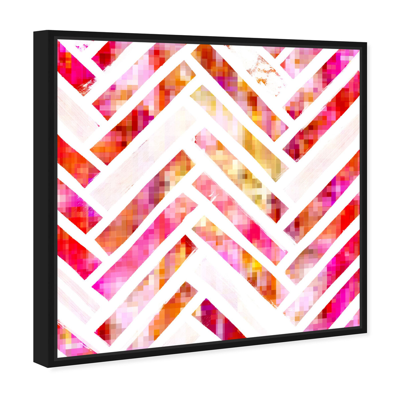 Angled view of Sugar Flake Herringbone featuring abstract and patterns art.
