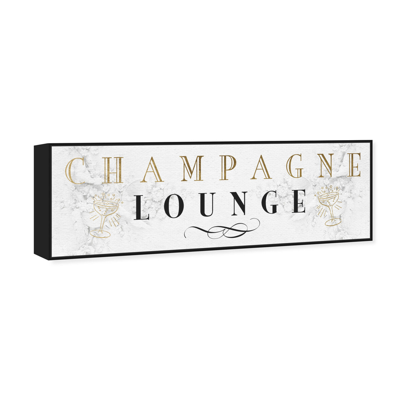 Angled view of Champagne Lounge featuring advertising and posters art.