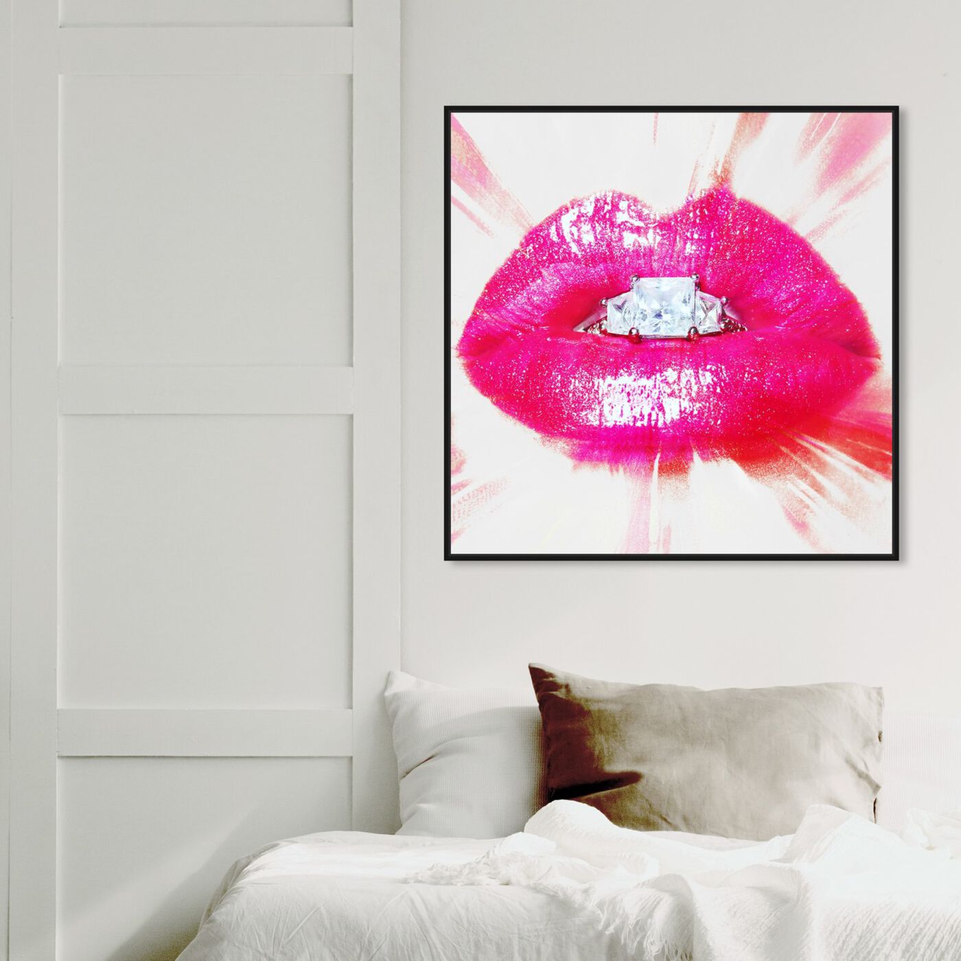 Hanging view of Diamonds and Kisses  featuring fashion and glam and lips art.
