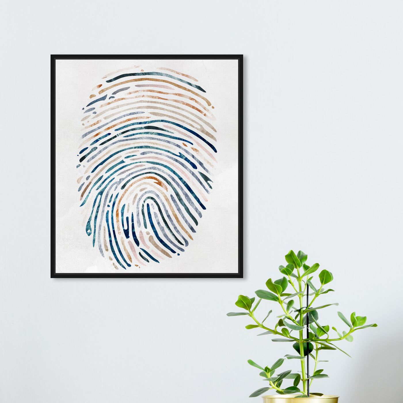 Hanging view of Vacation Thumbprint featuring abstract and shapes art.