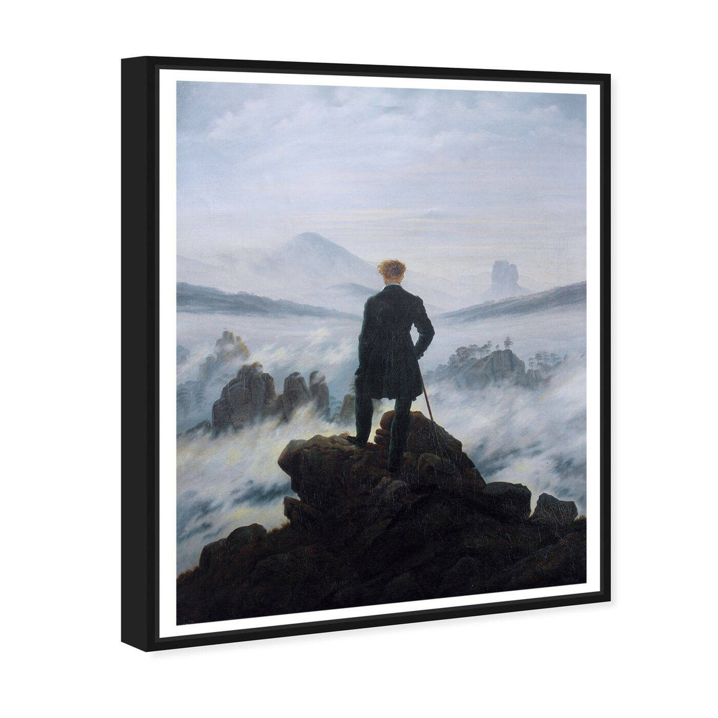 Angled view of Friedrich - The Wanderer featuring classic and figurative and classical figures art.