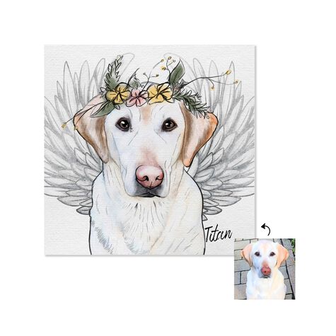 Memorial Floral Crown - Custom Pet Portrait